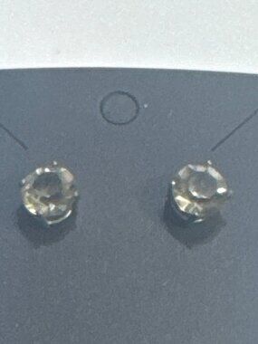 Smoky Round Rhinestone Stud Earrings Minimalist Classic Simple Design